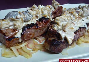 Beef Steaks with Porcini Mushroom Sauce - By happystove.com