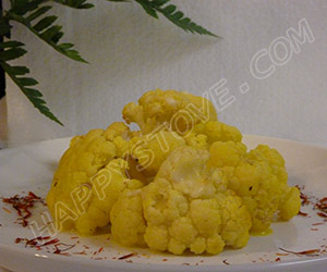 Oven Baked Cauliflowers with Saffron Sauce - By happystove.com
