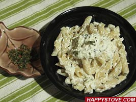 Herbs, Pine Nuts and Ricotta Cheese Penne - By happystove.com