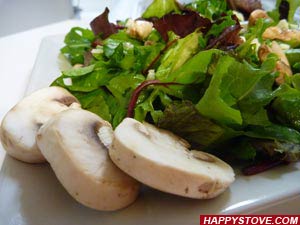 Mushroom and Soy Sauce Mixed Green Salad
