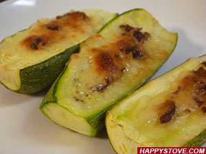 Zucchini Boats with Mozzarella Cheese and Anchovies - By happystove.com